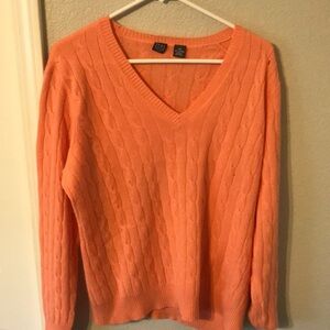 Saks Fifth Avenue V-Neck Sweater peach 2x